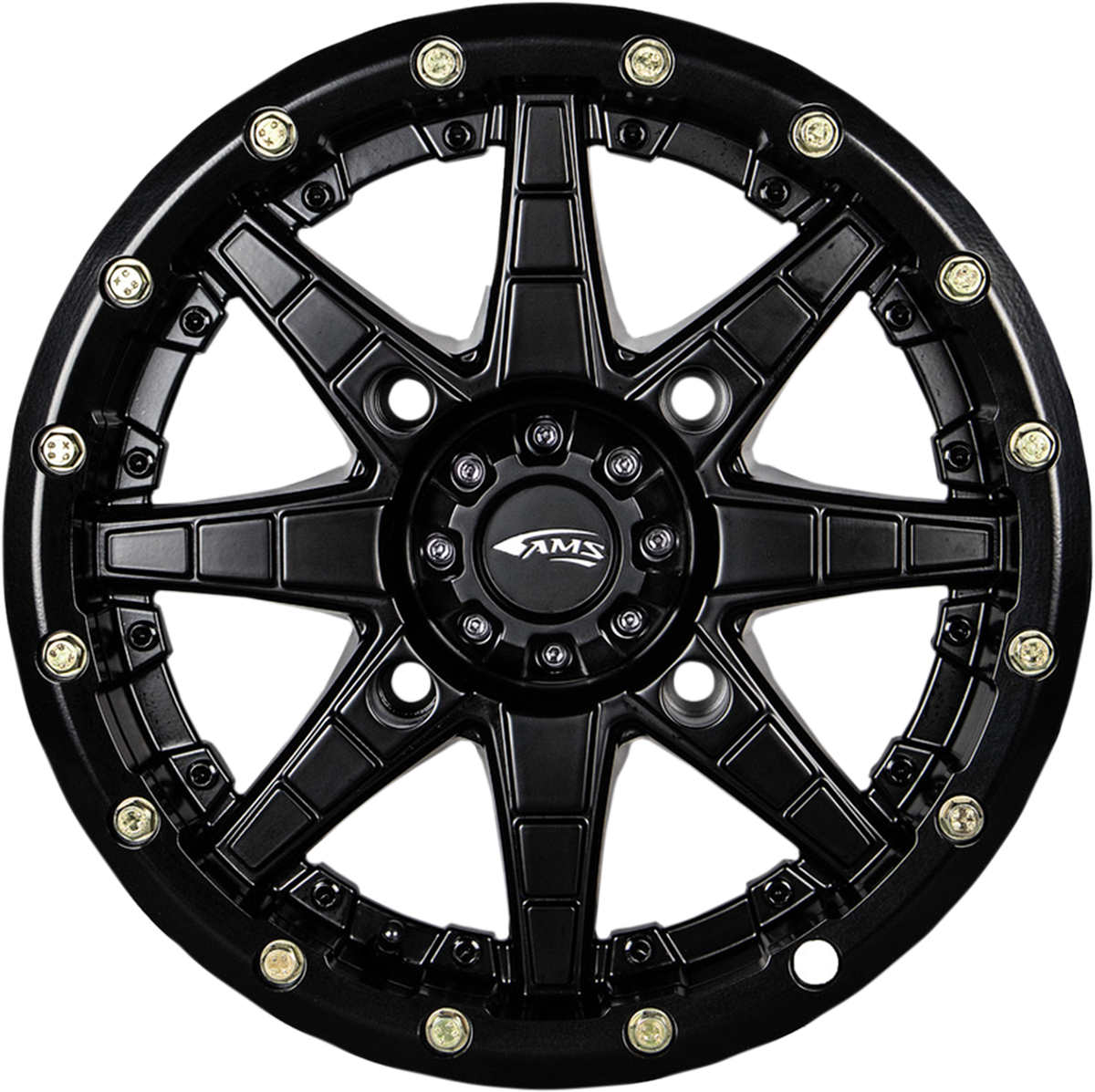 AMS Roll'n 106 15x7 Black Wheel - 5+2 Offset, 4/137 Bolt Pattern, Part #5710-046AS