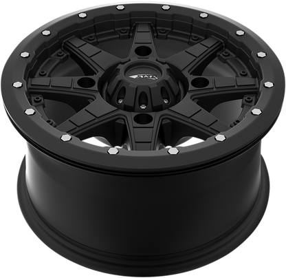 AMS Roll'n 106 15x7 Black Wheel - 5+2 Offset, 4/137 Bolt Pattern, Part #5710-046AS