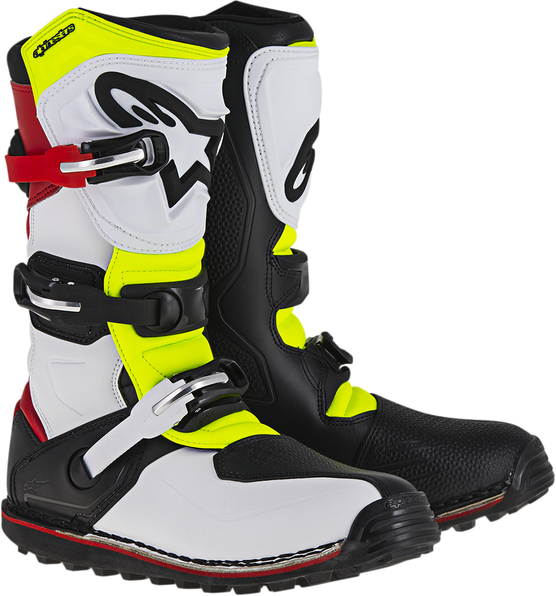 Alpinestars Tech-T Boots - White/Red/Yellow Fluorescent/Black, US 11 / EU 45.5 - Part 2004017-2351-11