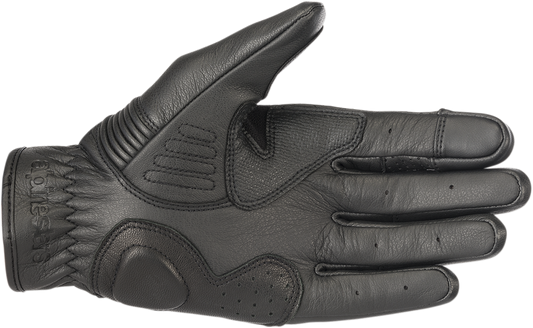 Alpinestars Crazy Eight Gloves - Black/Black, 3XL - Heritage-Inspired Leather Motorcycle Gloves