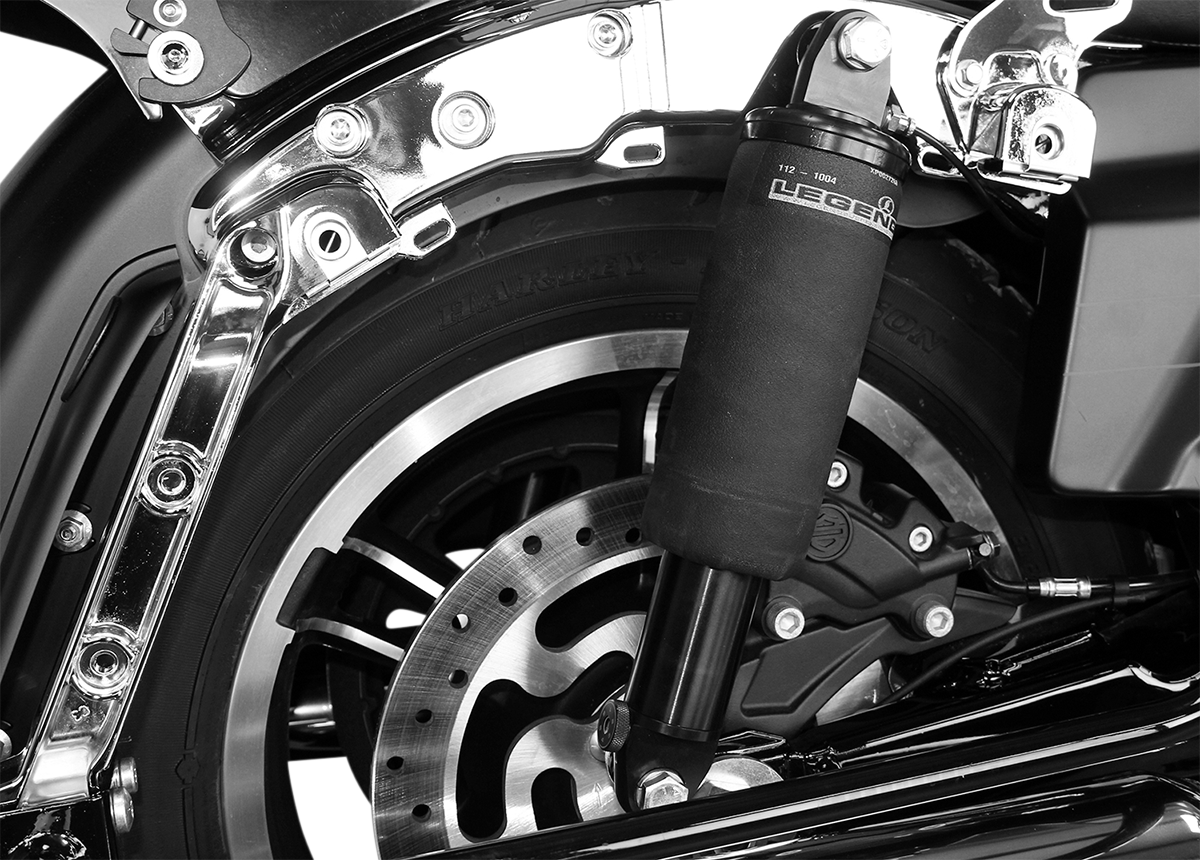 Legend Suspension AIR-A FL Adjustable Air Suspension System with Black Handlebar Control for FLH Models - Part No. 1311-0153