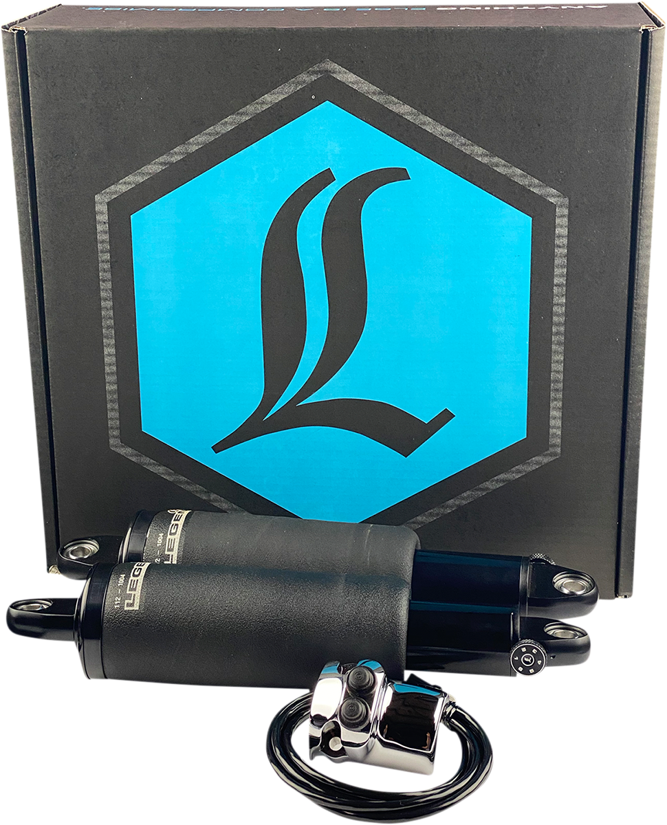 Legend Suspension AIR-A FL Adjustable Air Suspension Kit with Chrome Handlebar Control for FLTRX/U – Part #13110158