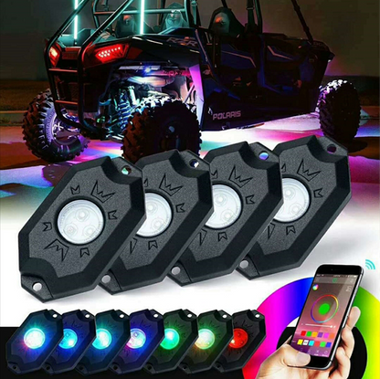 BRITE-LITES LED Rock Light Kit RGB with Bluetooth Model BL-RGBROCK4