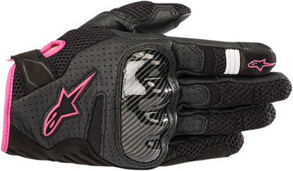 Alpinestars Stella SMX-1 Air V2 Gloves - Black and Fuchsia, Size XS - Part #3590518-1039-XS