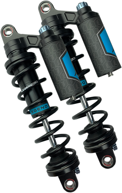 Legend Suspension Revo ARC Piggyback Shocks - 14 Inch - Black for Harley-Davidson Dyna 1999-2017 - Part 1310-1892