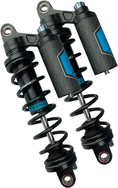 Legend Suspension Revo ARC Piggyback Shocks for 2004-2022 Harley Sportster, 14-inch Heavy Duty Black Part #1310-1897