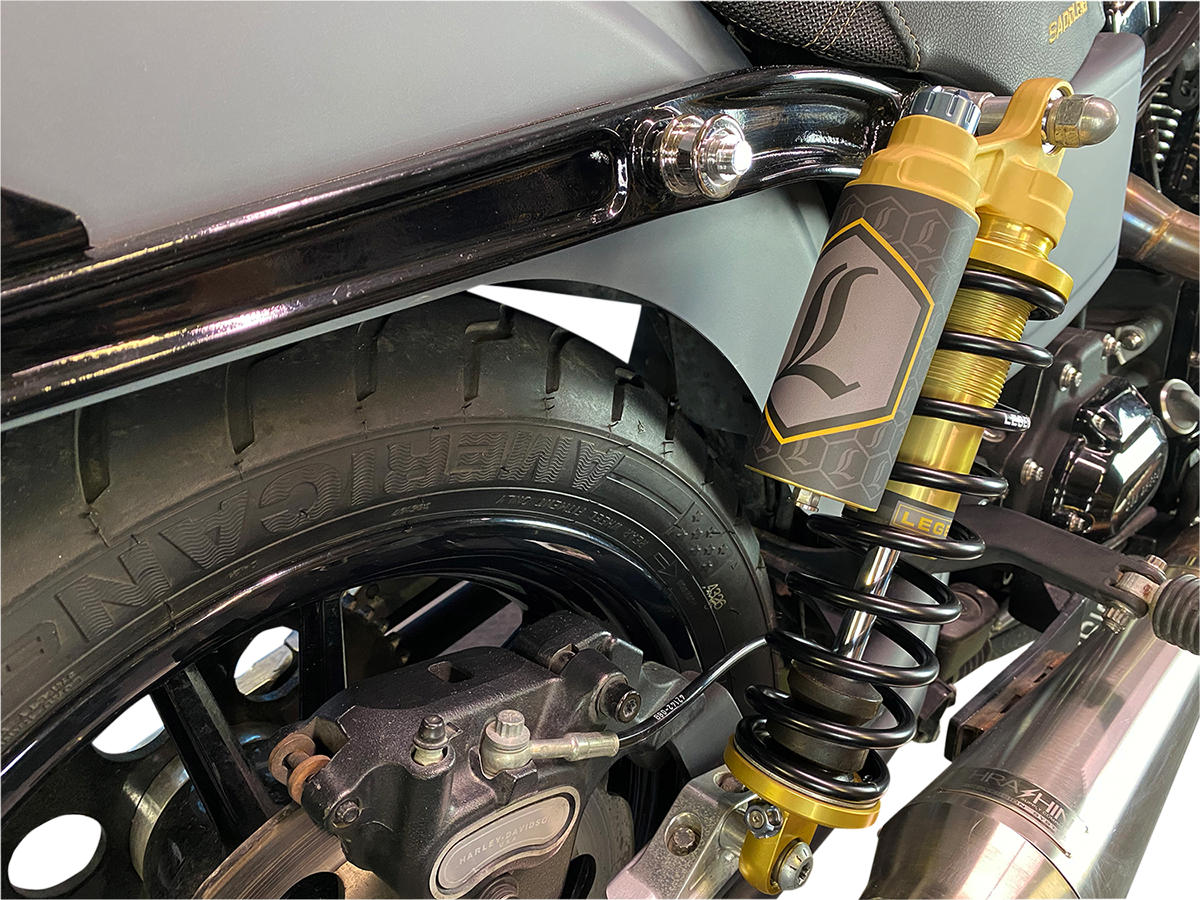 Legend Suspension Revo ARC Piggyback Shocks for Harley Davidson Dyna 1999-2017, 13-Inch, Gold Finish