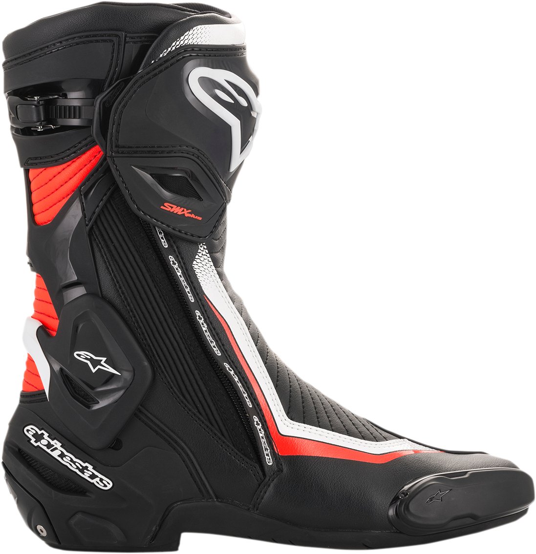Alpinestars SMX Plus Motorcycle Race Boots - Black/White/Red Fluorescent US 6.5 / EU 40 - Part 2221019-1231-40