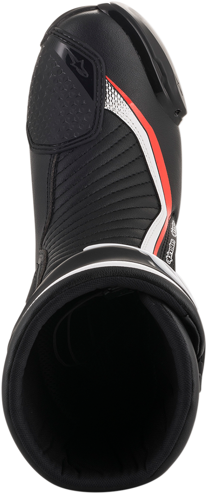 Alpinestars SMX Plus Motorcycle Boots - Black/White/Red Fluorescent, US 9.5 / EU 44