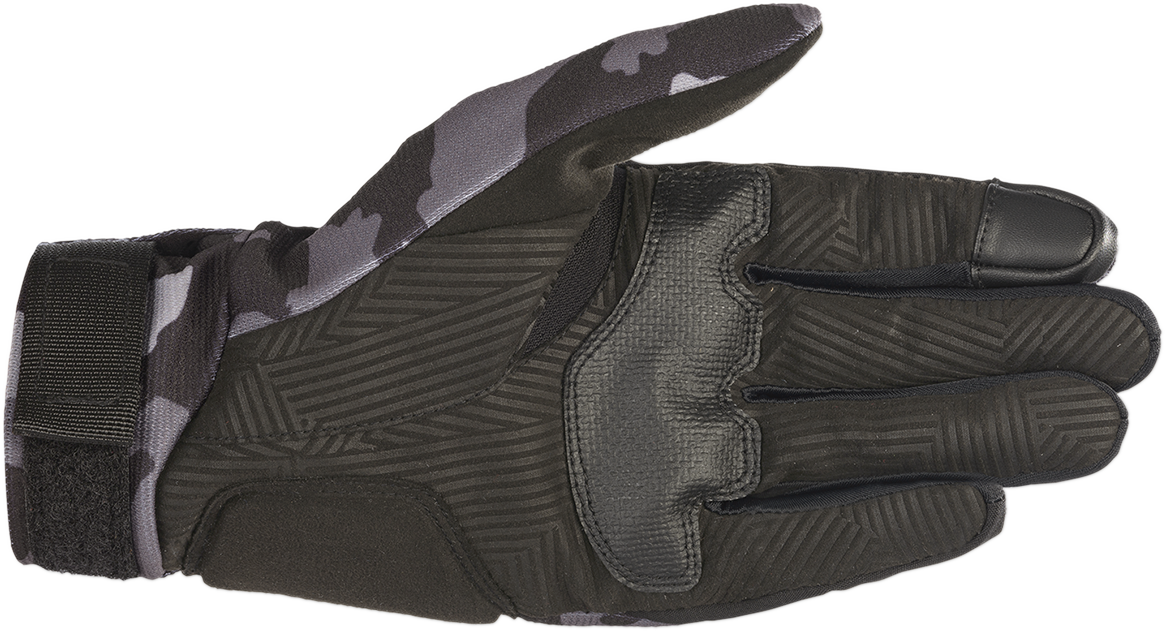 Alpinestars Reef Gloves Black/Camo Gray 3XL - High-Performance Motorcycle Gloves with Breathable Stretch Fabric and Impact Protection