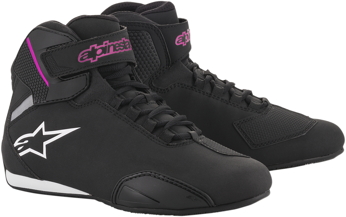 Alpinestars Stella Sektor Shoes - Women’s Lightweight Racing Footwear, Black and Pink, US 6.5 / EU 38