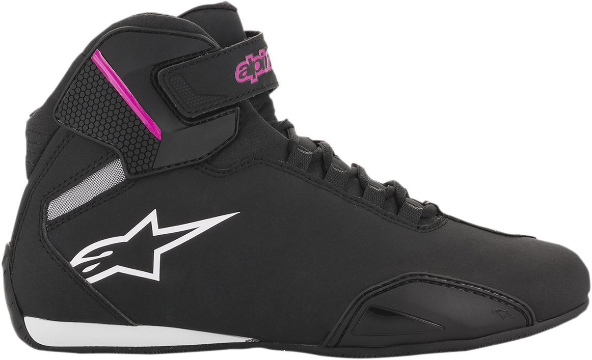 Alpinestars Stella Sektor Shoes - Women’s Lightweight Racing Footwear, Black and Pink, US 6.5 / EU 38