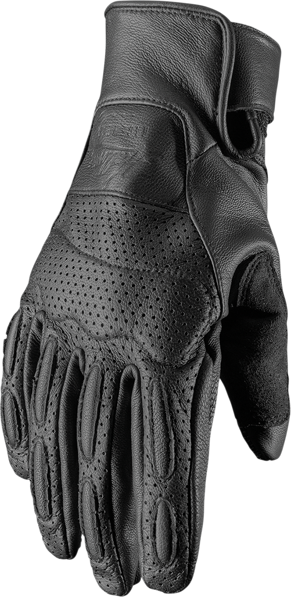 THOR Hallman GP Gloves - Black, Small - Durable Vented Cow Leather with Touch Screen Compatibility