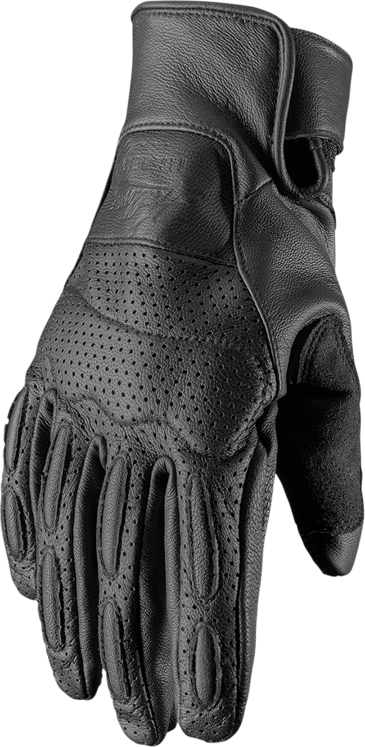 THOR Hallman GP Gloves - Black, Small - Durable Vented Cow Leather with Touch Screen Compatibility