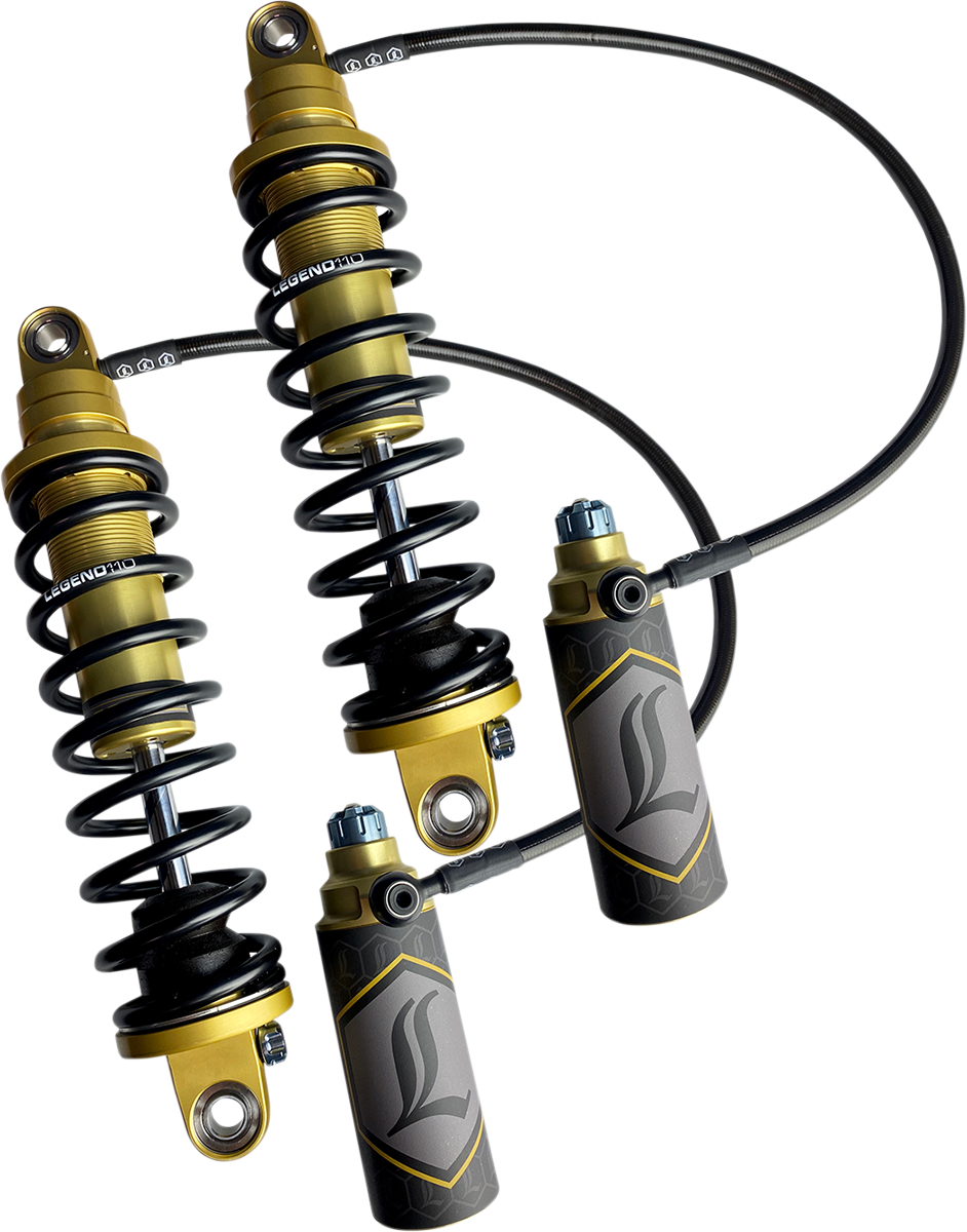 Legend Suspension Revo ARC Remote Reservoir Shocks – 13-Inch Gold for Motorcycle Touring