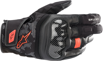 Alpinestars SMX Z Drystar® Gloves - Black/Fluo Red, XL - Durable Full-Grain Goat Leather with Waterproof Technology