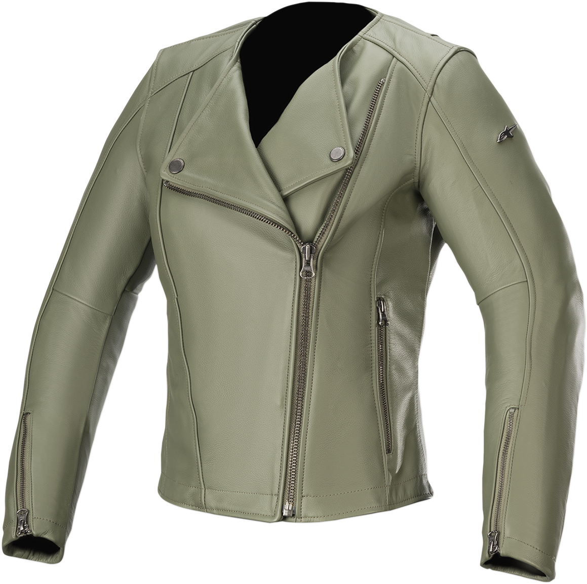 Alpinestars Stella Alice Jacket - Green US 14 / EU 50, Women's Motorcycle Riding Gear with Premium Leather and Adjustable Features