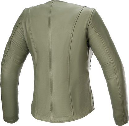 Alpinestars Stella Alice Jacket - Green US 14 / EU 50, Women's Motorcycle Riding Gear with Premium Leather and Adjustable Features