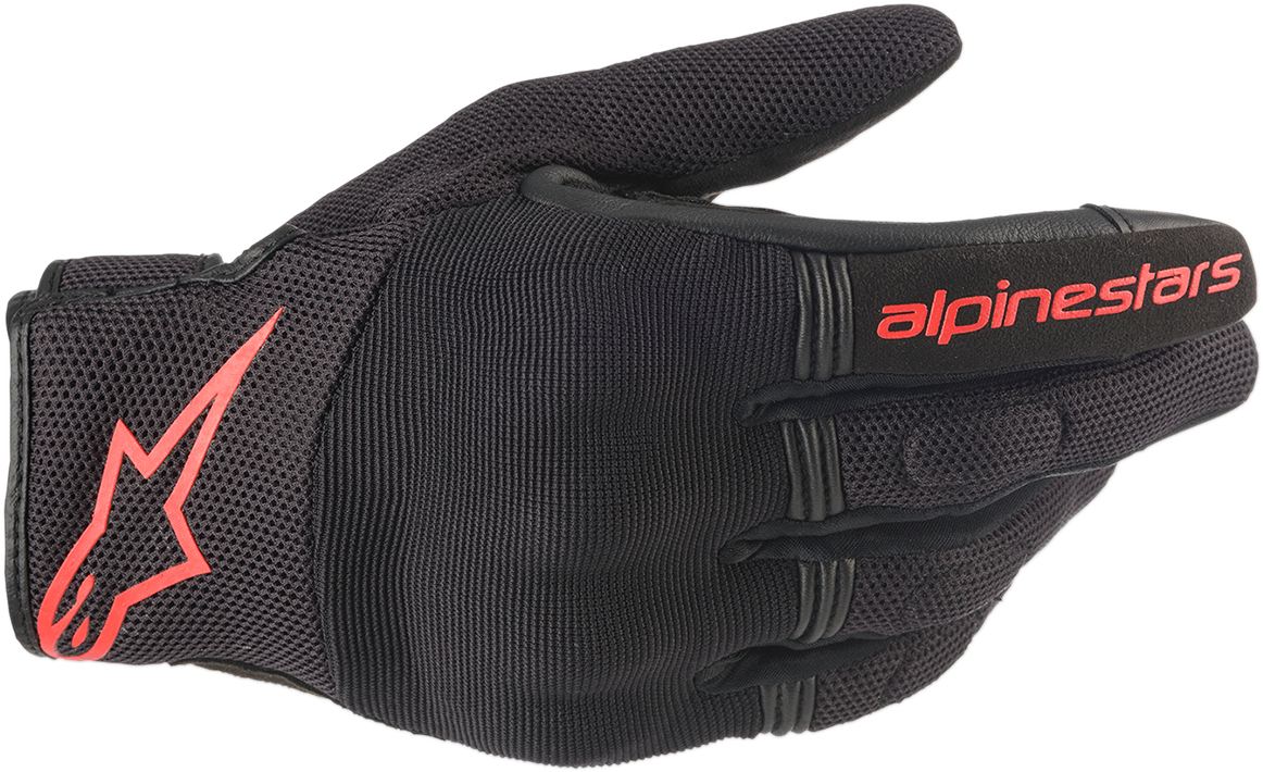 Alpinestars Copper Gloves - Black/Fluo Red, Medium (Part #3568420-1030-M)