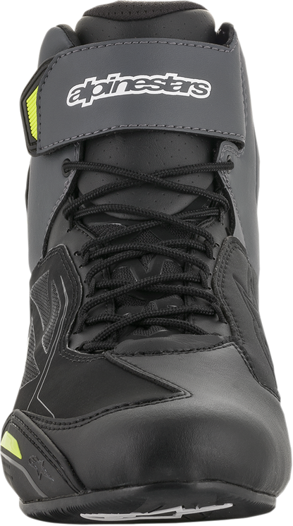 Alpinestars Faster-3 Drystar® Motorcycle Shoes - Black, Gray & Yellow, US 6.5