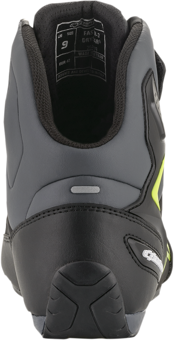 Alpinestars Faster-3 Drystar® Motorcycle Shoes - Black, Gray & Yellow, US 6.5