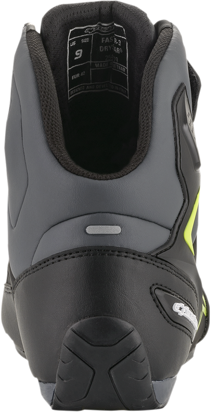 Alpinestars Faster-3 Drystar® Motorcycle Shoes - Black, Gray & Yellow, US 6.5