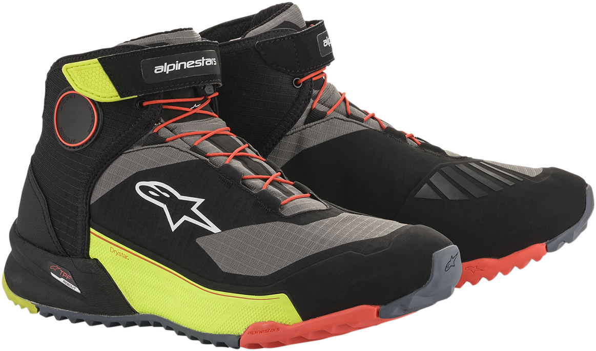 Alpinestars CR-X Drystar® Shoes - Black/Red/Yellow Fluorescent US 14 / EU 48 - Part Number 2611820153814