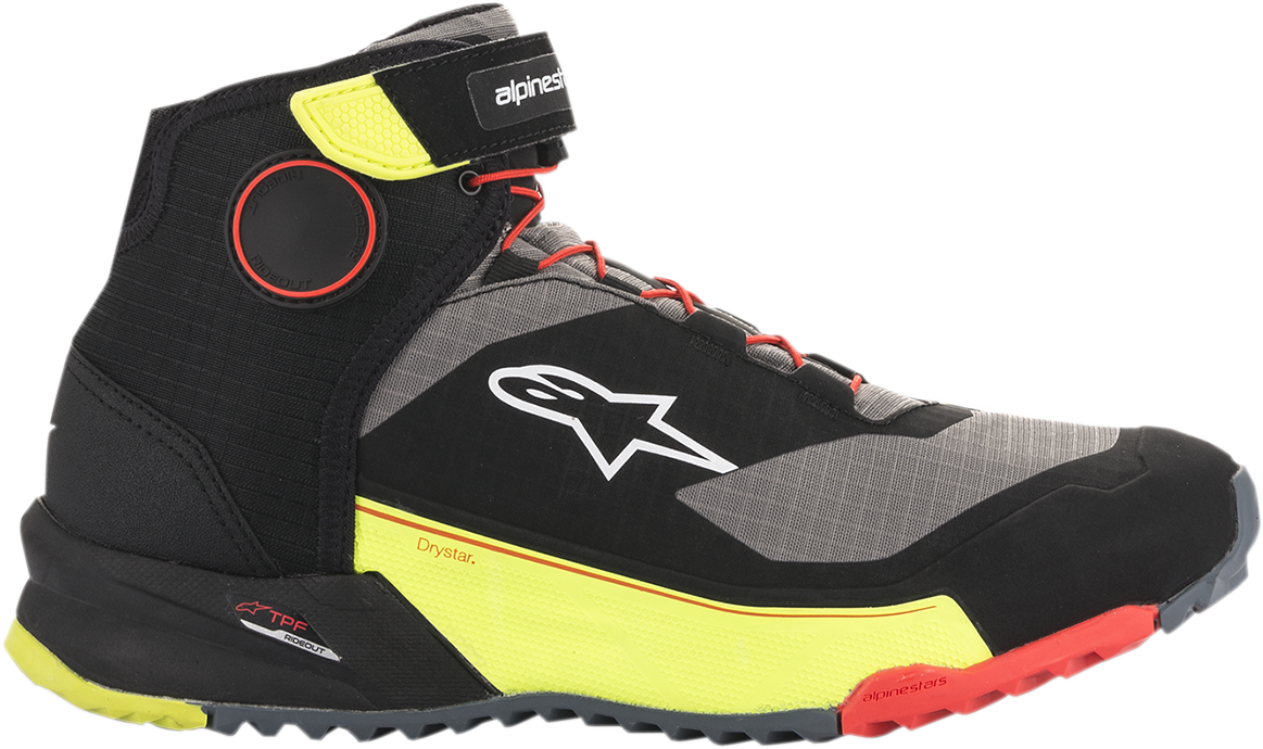 Alpinestars CR-X Drystar® Shoes - Black/Red/Yellow Fluorescent US 14 / EU 48 - Part Number 2611820153814