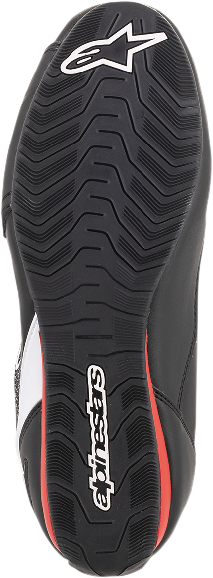 Alpinestars Faster-3 Rideknit® Road Racing Shoes - Black, White & Red, US Size 10 / EU 43 - Part Number 2510319123-10