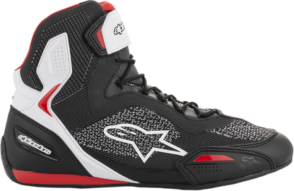 Alpinestars Faster-3 Rideknit® Road Racing Shoes - Black, White & Red, US Size 10 / EU 43 - Part Number 2510319123-10