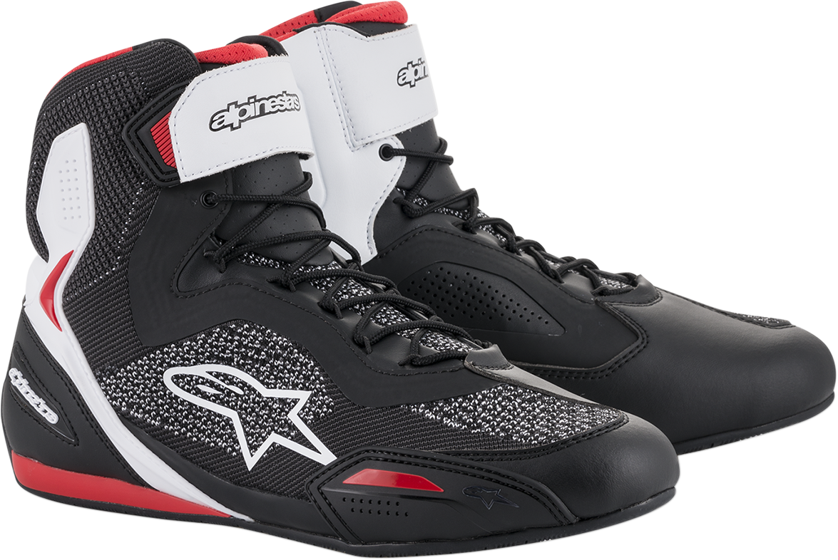 Alpinestars Faster-3 Rideknit® Road Racing Shoes - Black, White & Red, US Size 10 / EU 43 - Part Number 2510319123-10
