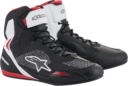 Alpinestars Faster-3 Rideknit® Road Racing Shoes - Black, White & Red, US Size 10 / EU 43 - Part Number 2510319123-10