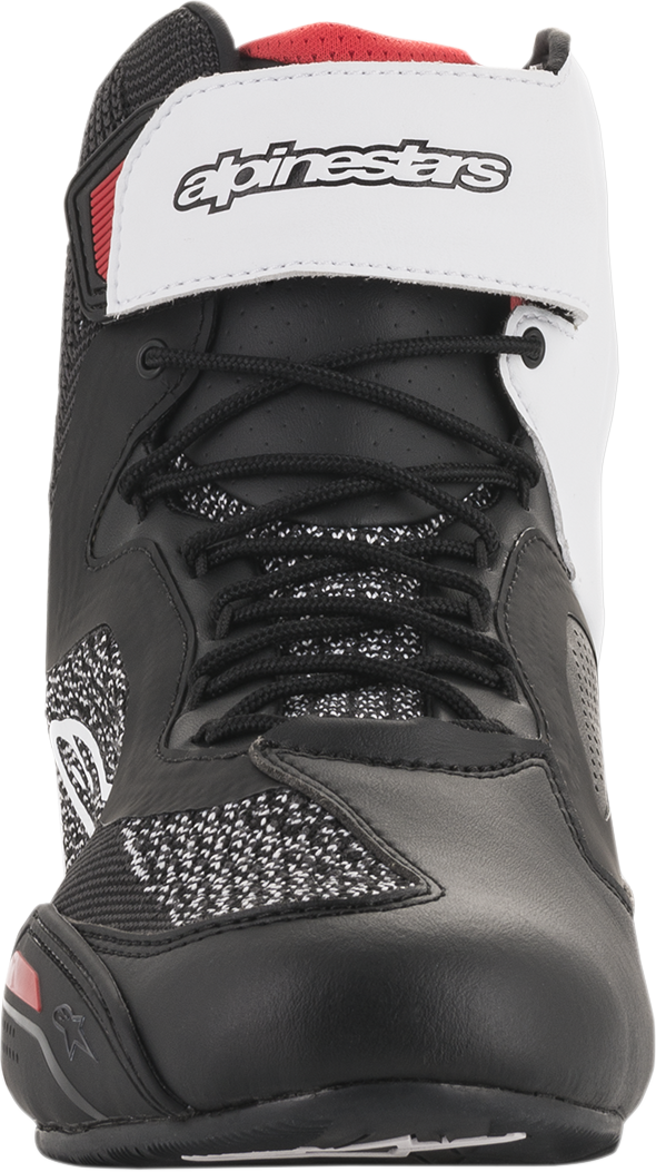 Alpinestars Faster-3 Rideknit® Road Racing Shoes - Black, White & Red, US Size 10 / EU 43 - Part Number 2510319123-10