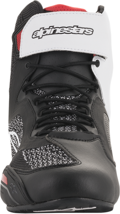 Alpinestars Faster-3 Rideknit® Road Racing Shoes - Black, White & Red, US Size 10 / EU 43 - Part Number 2510319123-10