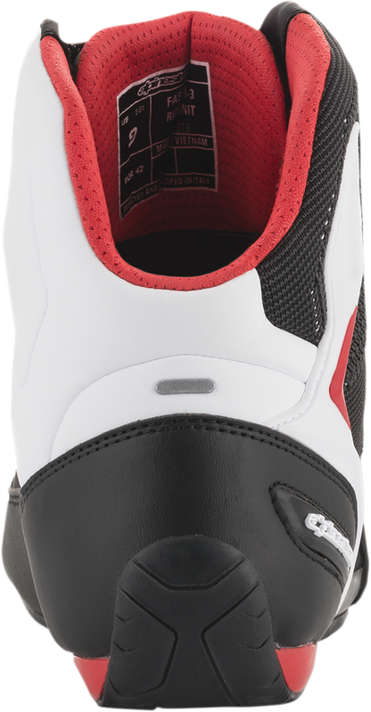 Alpinestars Faster-3 Rideknit® Road Racing Shoes - Black, White & Red, US Size 10 / EU 43 - Part Number 2510319123-10