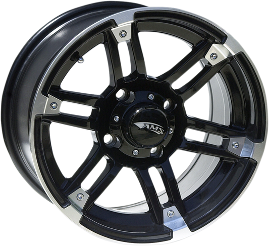 AMS Roll'n 104 Machined Black 14x7 Wheel with Center Cap - 4/137 Bolt Pattern