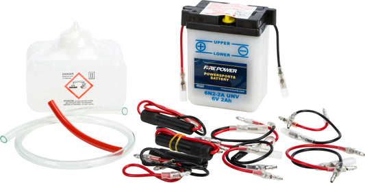 FIRE POWER 6N2-2A/UNV 6V Motorcycle Battery with Acid Pack for Suzuki Ts250 and FA50 Models