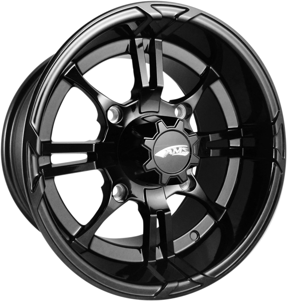 AMS Roll'n 108 Front Wheel - Black Finish, 14x8 Inches, 4/156 Bolt Pattern, Part Number 0230-0859