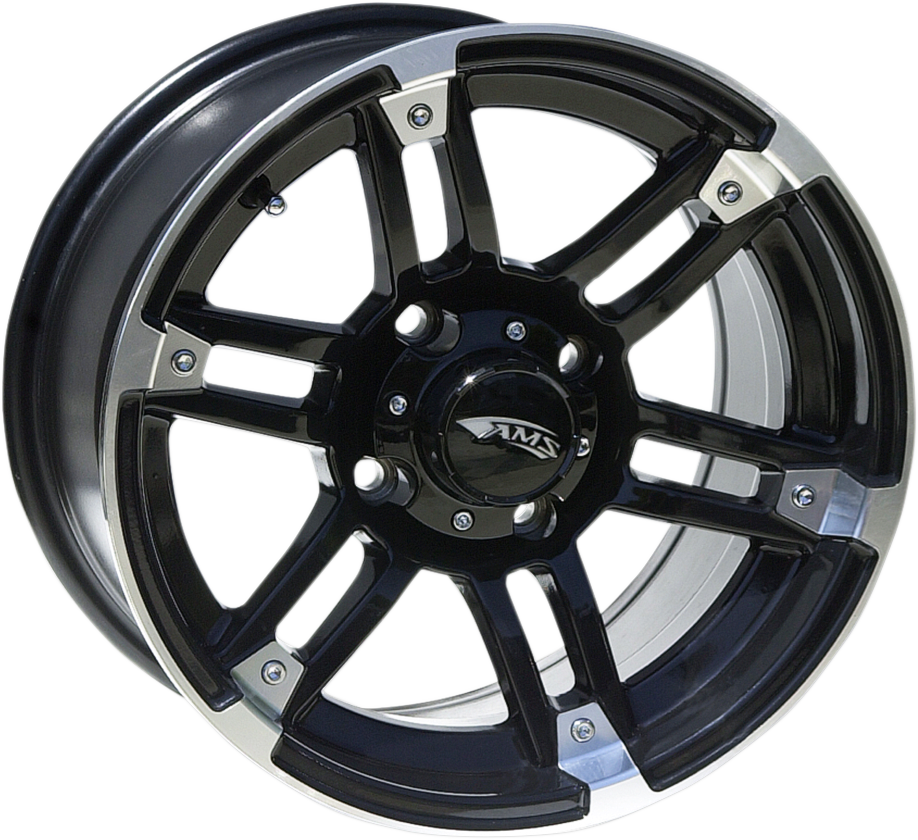 AMS Roll'n 104 Machined Black 15x7 Wheel - 4/110 Bolt Pattern, Part #5702-031AB