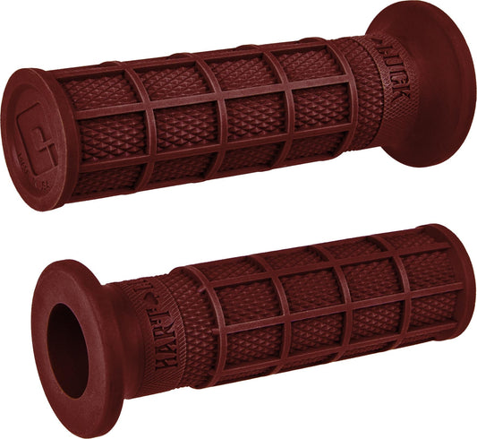 ODI Hart Luck Full Waffle Dark Red V-Twin Motorcycle Grip - V02FWDR