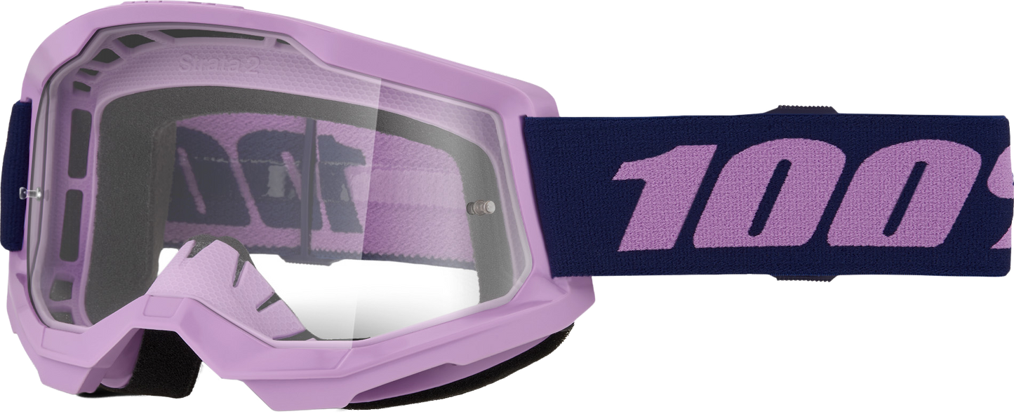 100 Percent Strata 2 Goggle with Purple Clear Lens - Part Number 50027-10025