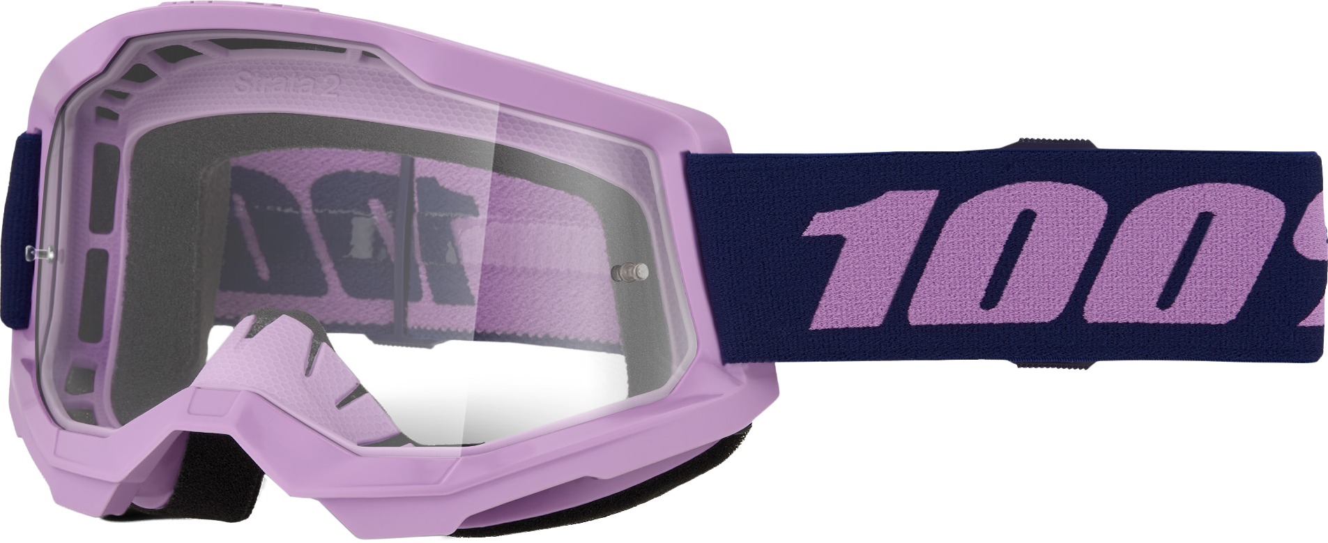 100 Percent Strata 2 Goggle with Purple Clear Lens - Part Number 50027-10025