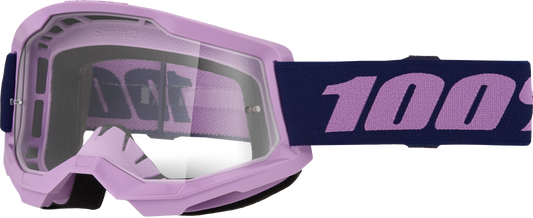 100 Percent Strata 2 Goggle with Purple Clear Lens - Part Number 50027-10025
