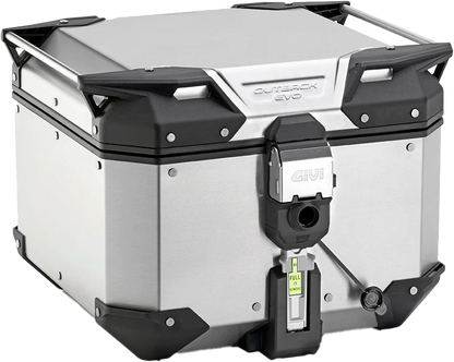 GIVI Outback Evo Smart Top Case 42L Silver - Secure Modular Motorcycle Storage with Monokey System