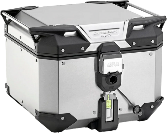 GIVI Outback Evo Smart Top Case 42L Silver - Secure Modular Motorcycle Storage with Monokey System