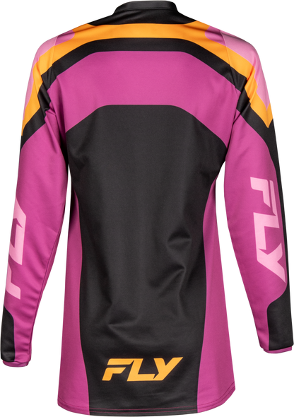 WOMEN'S F-16 JERSEY BLACK/MAUVE/YELLOW MD