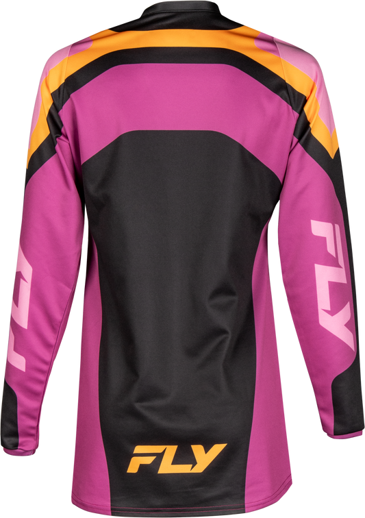 WOMEN'S F-16 JERSEY BLACK/MAUVE/YELLOW MD