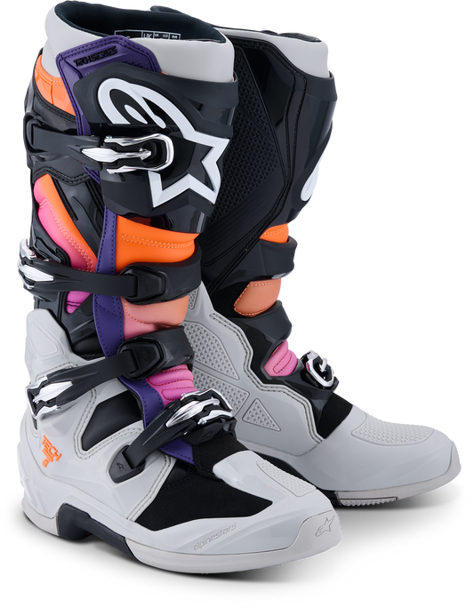 ALPINESTARS TECH 7 BLK/LGHT GRY/ORNG FL/MAGNTA 11