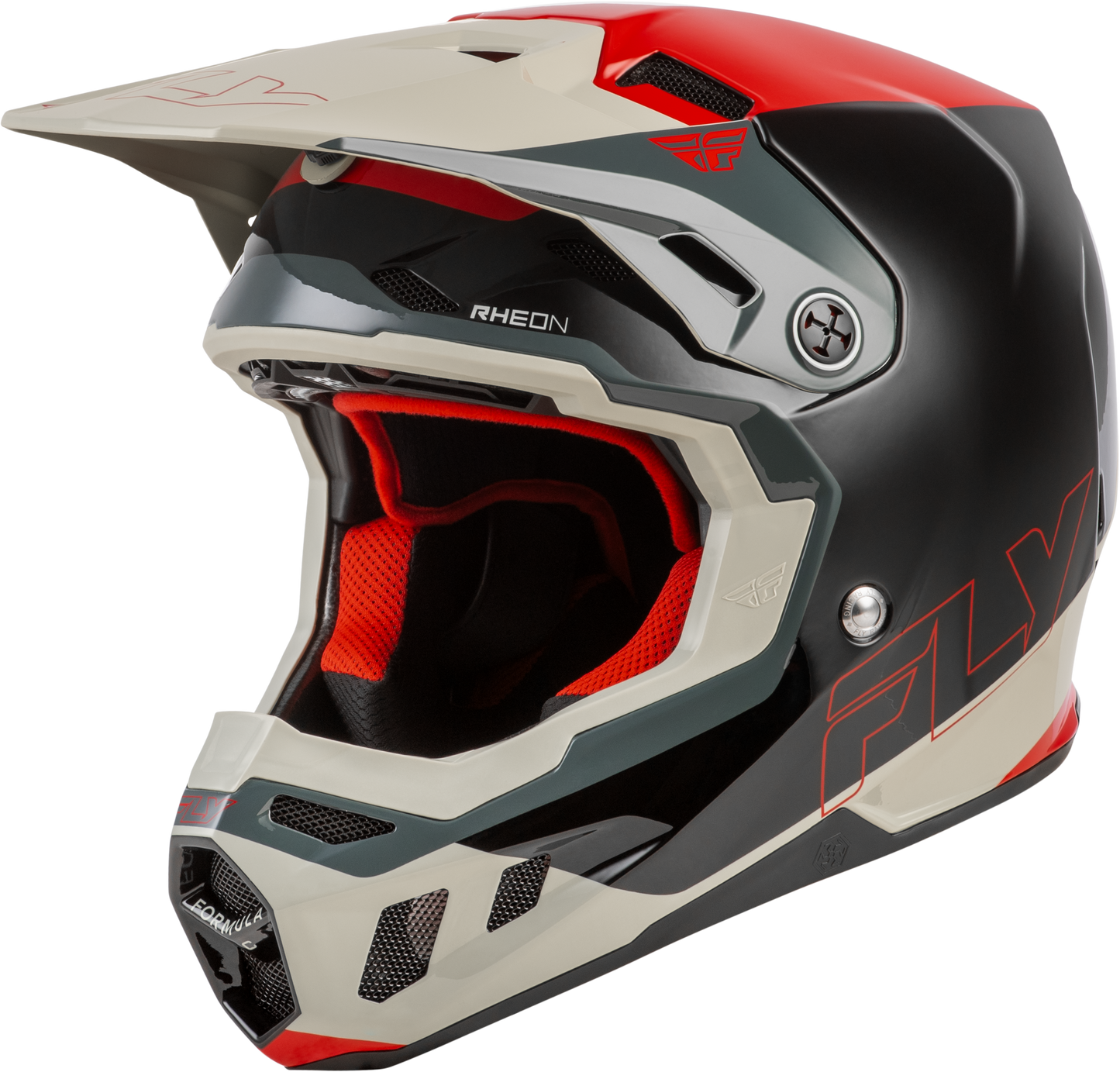 Fly Racing Formula CC Glide Helmet Black/Red/Grey XS – Lightweight, Impact-Resistant Motocross Helmet