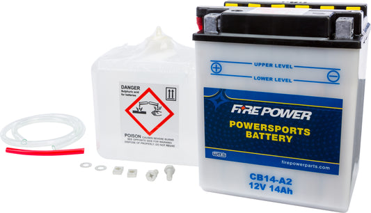 FIRE POWER CB14-A2 Heavy Duty 12V Battery with Acid Pack for Arctic Cat Vehicles